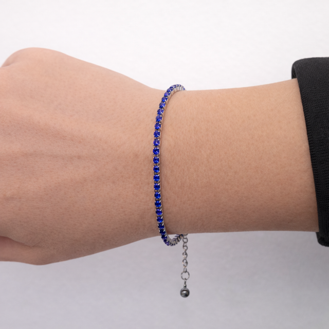 BRACCIALE TENNIS 4MM BLUE SHINE