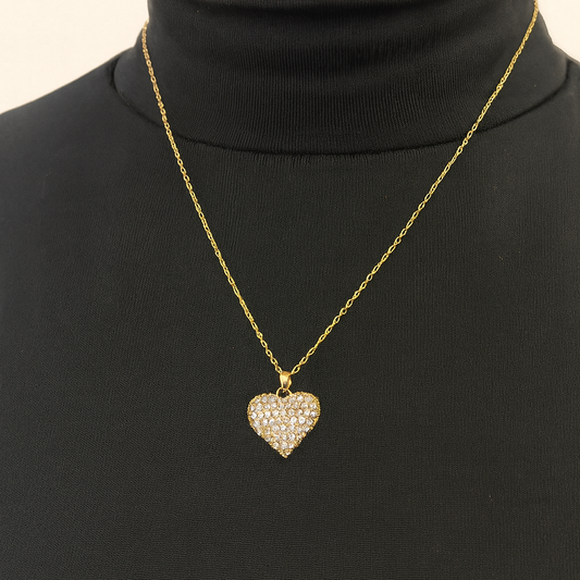 COLLANA CUORE PAVE