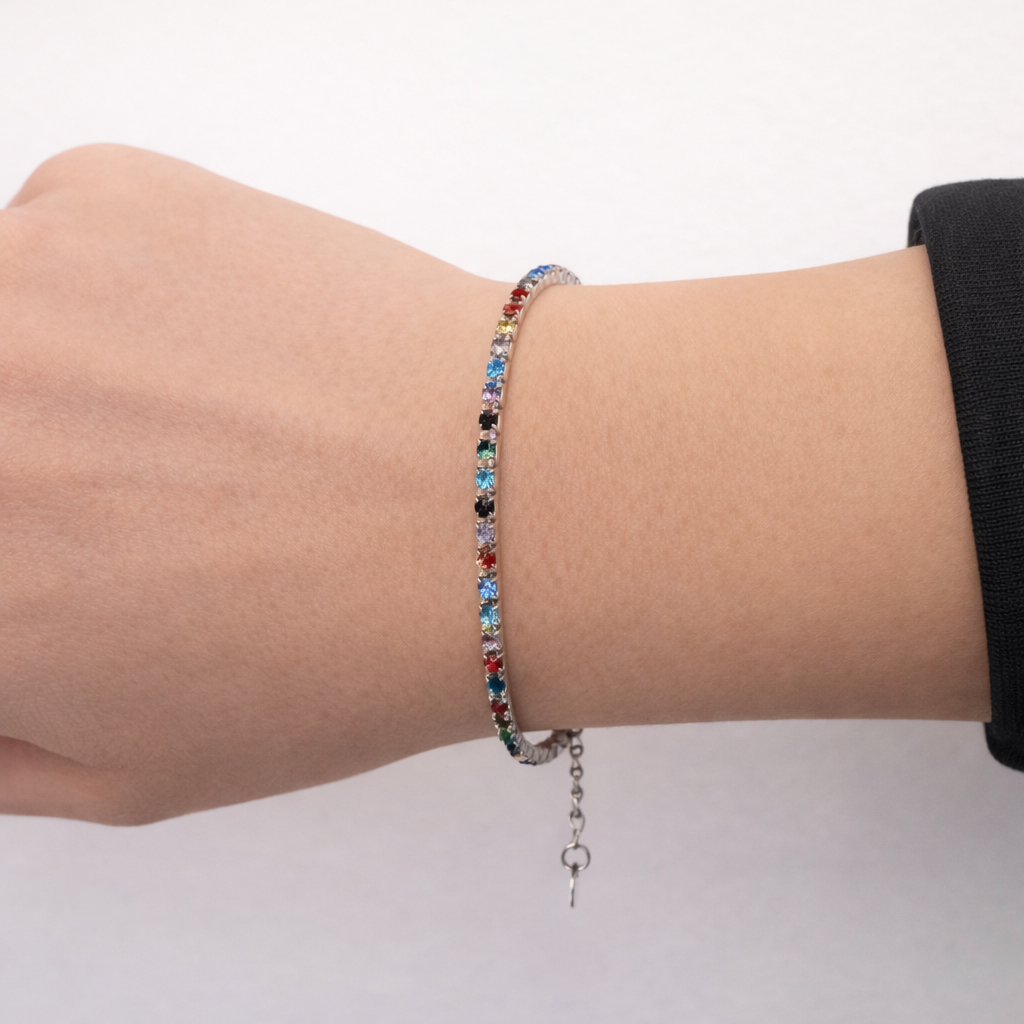 BRACCIALE TENNIS 4MM RAINBOW SHINE