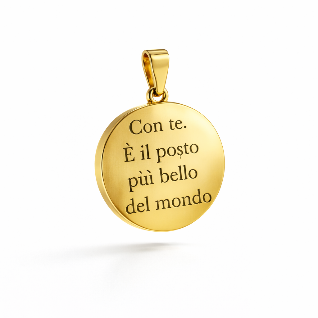 CIONDOLO INCISO "CON TE. È IL POSTO..."