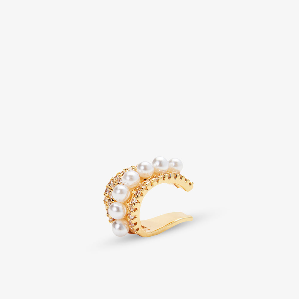 EARCUFF DOUBLE PEARL SHINE